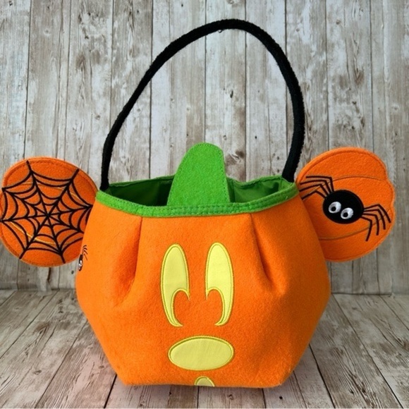Disney Other - Mickey Mouse Halloween Fabric glow in the dark Candy Basket